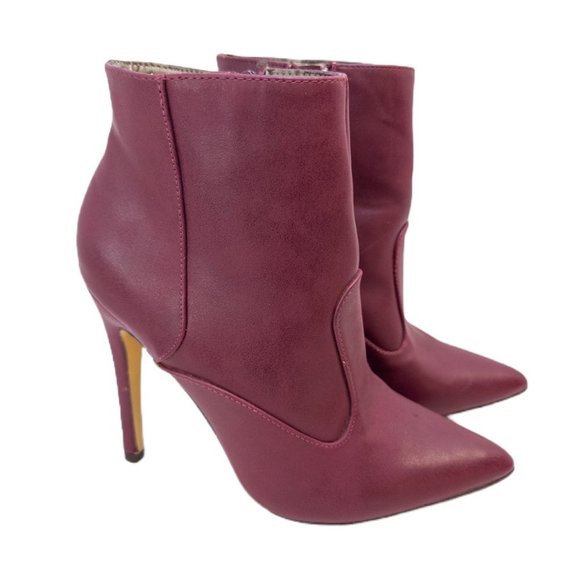 Michael Antonio Shoes - Michael Antonio Size 5.5 Ankle Boots Cranberry Red Booties Stiletto Heel Shoe